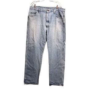 Rustler Mens Regular Fit Straight Leg‎ Light Wash Denim Jeans Blue 38x32